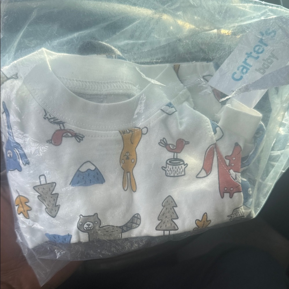 Carter's Baby Forest Friends Onesie - White, Orange, Red, Blue